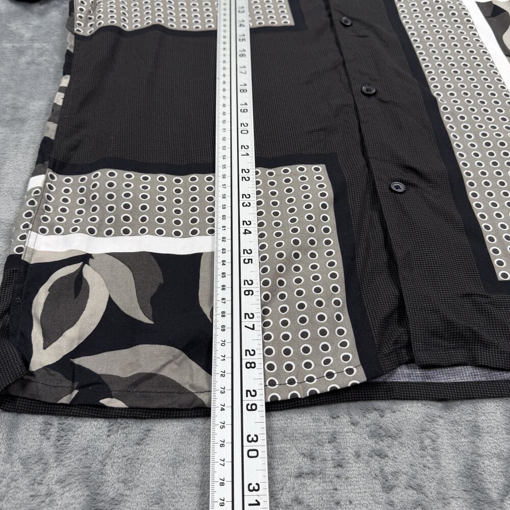 Express Mens Medium Patchwork Short Sleeve Button… - image 4